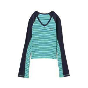 atmos pink atmos pink V-Neck Raglan Long Sleeve T-shirt GREEN �A�g���X �g�b�v�X �J�b�g�\�[�ET�V���c �O���[���y���������z