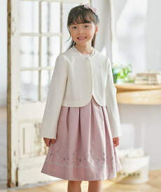 組曲 KIDS 【110-140cm】 フラワーアーチワンピース&ボレロジャケットセット クミキョク スーツ・フォーマル スーツジャケット ピンク グリーン【送料無料】