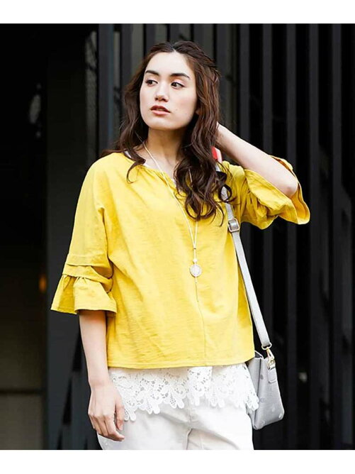 Eur3 洗える 大きいサイズ プチプラ スリーブフリルカットソー Rakuten Fashion 楽天ファッション 旧楽天ブランドアベニュー R
