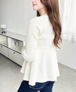 前開きペプラムニット