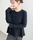 前開きペプラムニット