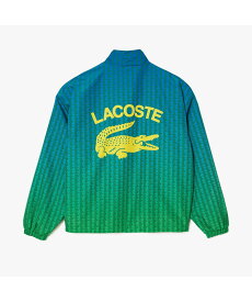 【SALE／50%OFF】LACOSTE バックプリントモノグラムトラックジャケット ラコステ ジャケット・アウター ブルゾン・ジャンパー グリーン ベージュ【送料無料】