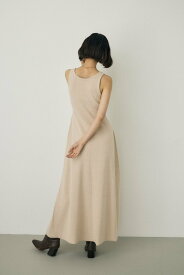 MOUSSY ノースリーブニットワンピース オーガニックコットン使用 マウジー ワンピース・ドレス ワンピース ベージュ オレンジ ブラック【送料無料】