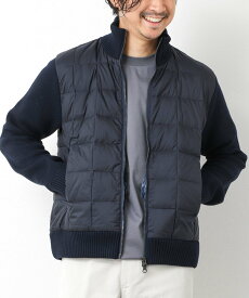 NOLLEY'S goodman 【TAION/タイオン】別注HI NECK DOWN JKT WITH SLEEVE KNIT 25AW ノーリーズ ジャケット・アウター ブルゾン・ジャンパー グレー ブラック カーキグリーン ネイビー【送料無料】