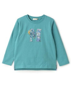 【SALE／50%OFF】SENSE OF WONDER リバティイニシャル長袖Tシャツ ナルミヤオンライン トップス カットソー・Tシャツ ホワイト ブルー