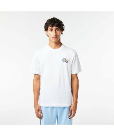 【SALE／40%OFF】LACOSTE スポーツタグパッチクルーネックTシャツ ラコステ トップス カットソー・Tシャツ ホワイト ブラウン【送料無料】