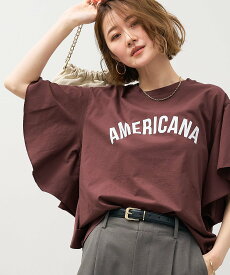 MICA&DEAL 【AMERICANA*MICA&DEAL】15th ANNIVERSARY フリルスリーブT-shirt マイカアンドディール トップス カットソー・Tシャツ ベージュ ブラウン ホワイト【送料無料】