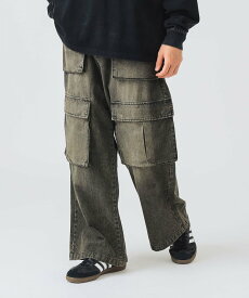 BEAMS HEART MEN ブラスト ワイド デニム カーゴパンツ 25AW ワイドパンツ デニムパンツ ビームス ハート パンツ その他のパンツ ブラック ネイビー【送料無料】
