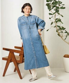 SOMETHING 別注 DENIM SHIRTS ONE PIECE フリークスストア ワンピース・ドレス シャツワンピース ブルー ネイビー【送料無料】