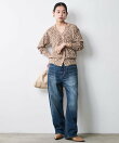 レオパードプリントVネックニットカーディガン<大きいサイズ有>シックスタイル