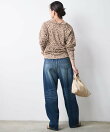 レオパードプリントVネックニットカーディガン<大きいサイズ有>シックスタイル