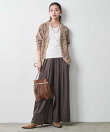 レオパードプリントVネックニットカーディガン<大きいサイズ有>シックスタイル