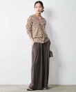 レオパードプリントVネックニットカーディガン<大きいサイズ有>シックスタイル