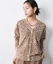レオパードプリントVネックニットカーディガン<大きいサイズ有>シックスタイル