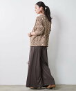 レオパードプリントVネックニットカーディガン<大きいサイズ有>シックスタイル