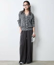 レオパードプリントVネックニットカーディガン<大きいサイズ有>シックスタイル