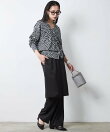 レオパードプリントVネックニットカーディガン<大きいサイズ有>シックスタイル