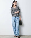 レオパードプリントVネックニットカーディガン<大きいサイズ有>シックスタイル
