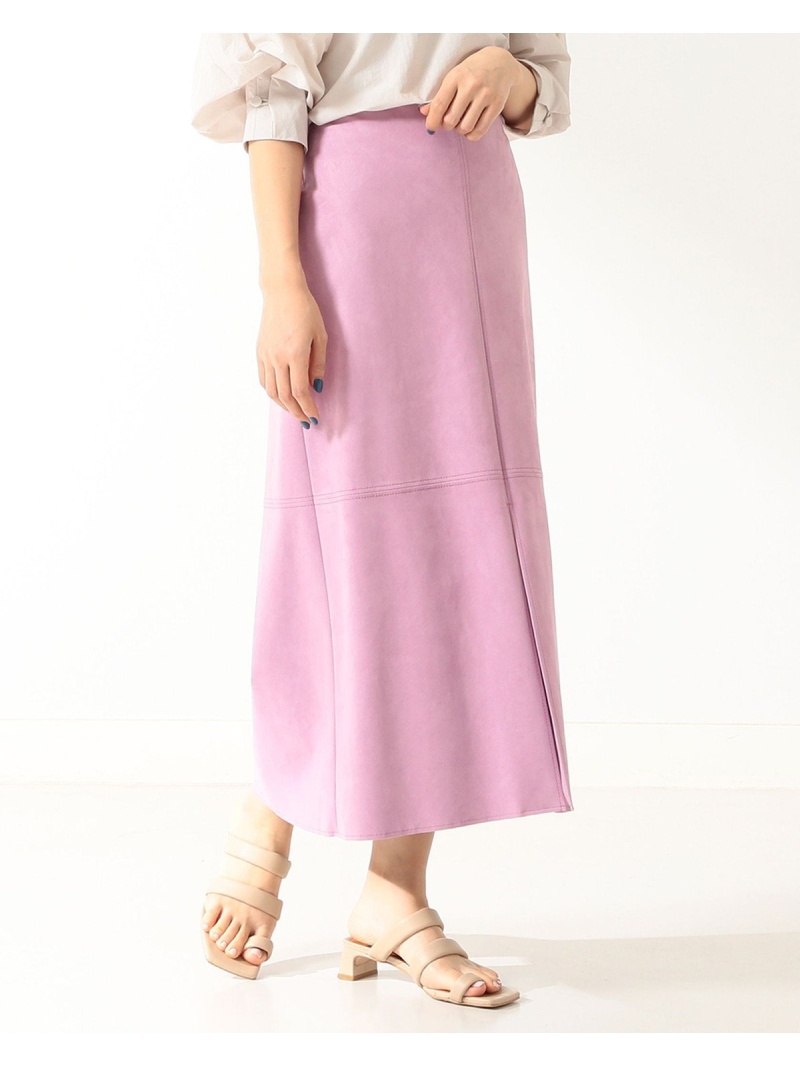 Demi-Luxe BEAMS / フェイクスエード ステッチ スカート