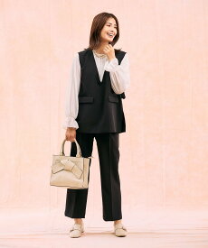 GLOBAL WORK ストレッチベスト*ブラウス*パンツセット/581026 グローバルワーク スーツ・フォーマル セットアップスーツ ブラック ネイビー【送料無料】