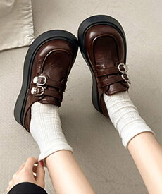 【SALE／20%OFF】aimoha - select - 【shoes365】厚底ローファー アイモハ シューズ・靴 ローファー ブラック ブラウン【送料無料】