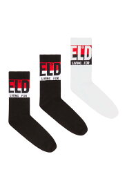 DIESEL メンズ ソックス 3枚パック ディーゼル 靴下・レッグウェア 靴下 レッド【送料無料】