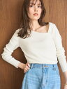 【SALE／50%OFF】Mila Owen アシメネックリブニットトップス【ウォッシャブル】 ミラオーウェン トップス ニット ブラ…