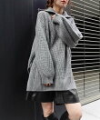 ハーフジップボリュームスリーブオーバーサイズニット