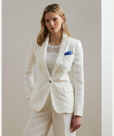 LAUREN RALPH LAUREN リネンブレンド ツイル ブレザー ラルフローレン ジャケット・アウター テーラードジャケット・ブレザー ホワイト【送料無料】