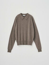 【SALE／30%OFF】JOHN SMEDLEY ボタンレス長袖ニットポロシャツ ｜ A4780 ｜ 30G ジョンスメドレー トップス ニット【送料無料】