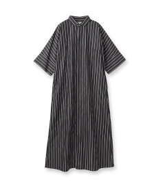 DRESSTERIOR TICCA(ティッカ)テント半袖ストライプシャツワンピース ドレステリア ワンピース・ドレス その他のワンピース・ドレス ブラック【送料無料】
