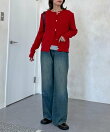 【WEB限定】キャミセット花ボタンカーディガン