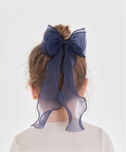 Rora アンジュ オーガンジー リボン ヘアゴム(5color) ローラ ヘアアクセサリー ヘアゴム ホワイト ネイビー パープル ピンク ブラック
