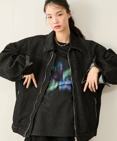 【SALE／30%OFF】JUNRED デニムバイカーZIPブルゾン ジュン スタンダード ピックス ジャケット・アウター デニムジャケット グレー ネイビー ブラック【送料無料】