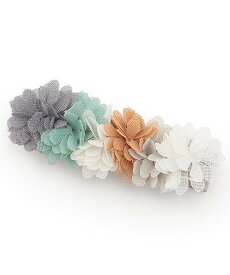【SALE／37%OFF】petit main MIXフラワーヘアクリップ ナルミヤオンライン ヘアアクセサリー バレッタ・ヘアクリップ・ヘアピン グレー ピンク