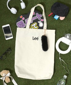 【SALE／7%OFF】Lee Lee リー トートバッグ トート ワンポイント ロゴ 刺繍 推し活 キャンバス しっぽ キーホルダー付 サロンハミュー バッグ トートバッグ ホワイト【送料無料】