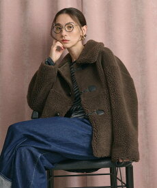 BEAUTY&YOUTH UNITED ARROWS 【WEB限定】ボア*フェイクムートン ループボタンジャケット 2WAY ビューティー＆ユース　ユナイテッドアローズ ジャケット・アウター その他のジャケット・アウター グレー ブラウン ブラック ホワイト【送料無料】