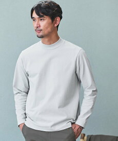UNITED ARROWS green label relaxing 【WEB限定】JUST fit クリーン カノコ モックネック 長袖 Tシャツ -抗菌- ユナイテッドアローズ グリーンレーベルリラクシング トップス カットソー・Tシャツ ホワイト グレー ブラック【送料無料】