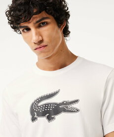 【SALE／12%OFF】LACOSTE コットンブレンドウルトラドライロゴプリントTシャツ ラコステ トップス カットソー・Tシャツ ホワイト ネイビー グリーン ブラック ブルー オレンジ【送料無料】