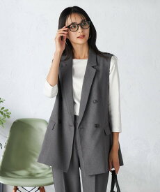 【SALE／10%OFF】a.v.v 【洗える/イージーケア/吸水速乾/ストレッチ】梳毛調ダブルジレ アー・ヴェ・ヴェ スーツ・フォーマル スーツジャケット ブラック ブラウン【送料無料】