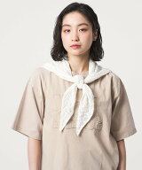 CITEN ＜CITEN＞レーストライアングルスカーフ シテン ファッション雑貨 スカーフ・バンダナ ブラック ホ…