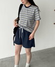 Lakey Park マルチボーダーTシャツ