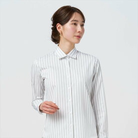 BRICK HOUSE by Tokyo Shirts 【ECOVERO(TM)】 形態安定 ワイド衿 長袖 レディースシャツ トーキョーシャツ トップス シャツ・ブラウス グリーン【送料無料】