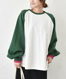 in the Market IN THE MARKET｜ラグラン切替カットソー [[C-2346]][C] ハグハグ トップス カットソー・Tシャツ ネイビー グリーン【送料無料】