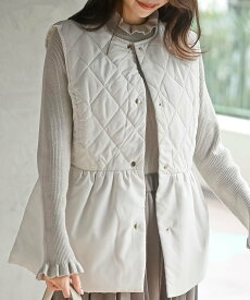 rps ダイヤキルトペプラムベスト アールピーエス トップス その他のトップス ホワイト ブラック