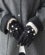 【SALE／60%OFF】SHIPS WOMEN ビジュー グローブ シップス ファッション雑貨 手袋 グレー ブラック