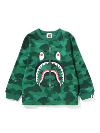 A BATHING APE COLOR CAMO SHARK L/S TEE K ア ベイシング エイプ トップス カットソー・Tシャツ グリーン パープル【送料無料】
