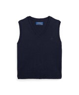 POLO RALPH LAUREN (ガールズ 2才~6才)スカラップド コットン セーター ベスト ラルフローレン トップス …