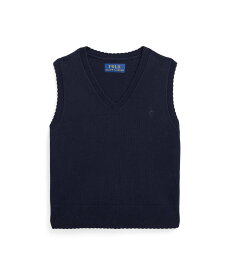 POLO RALPH LAUREN (ガールズ 2才~6才)スカラップド コットン セーター ベスト ラルフローレン トップス ベスト・ジレ ネイビー【送料無料】