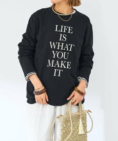 un dix cors 《着回し力抜群》LIFEロゴロンTee アンディコール トップス その他のトップス ホワイト ブラック【送料無料】